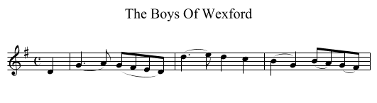 The Boys Of Wexford - staff notation