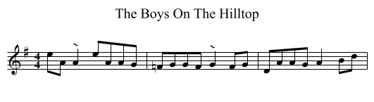The Boys On The Hilltop - staff notation