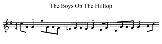 The Boys On The Hilltop - staff notation