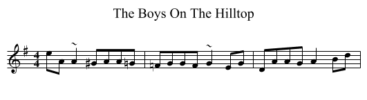 The Boys On The Hilltop - staff notation