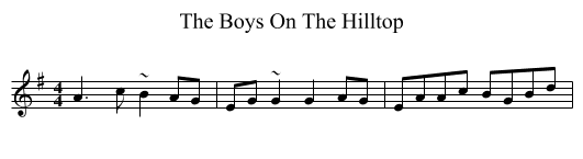 The Boys On The Hilltop - staff notation