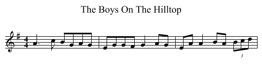 The Boys On The Hilltop - staff notation