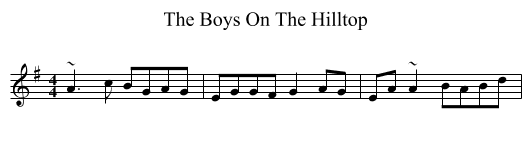 The Boys On The Hilltop - staff notation