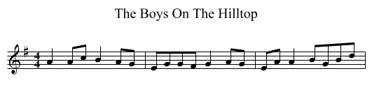The Boys On The Hilltop - staff notation