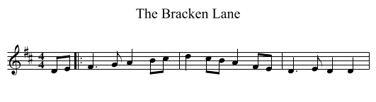 The Bracken Lane - staff notation