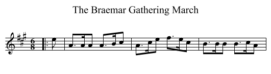 The Braemar Gathering March - staff notation