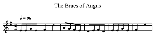 The Braes of Angus - staff notation