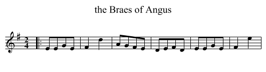 the Braes of Angus - staff notation