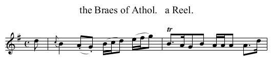 the Braes of Athol.   a Reel. - staff notation