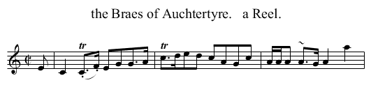 the Braes of Auchtertyre.   a Reel. - staff notation