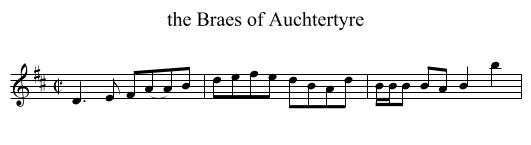 the Braes of Auchtertyre - staff notation