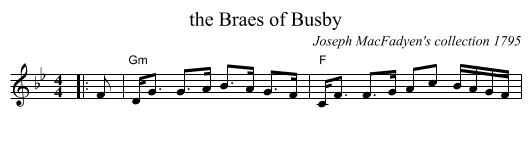 the Braes of Busby - staff notation