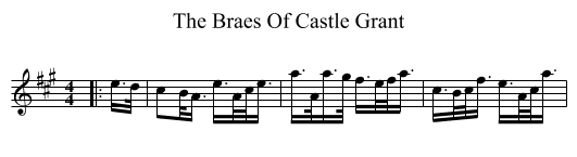 The Braes Of Castle Grant - staff notation