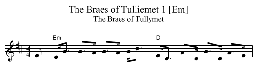 The Braes of Tulliemet 1 [Em] - staff notation