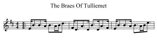 The Braes Of Tulliemet - staff notation