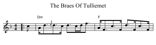 The Braes Of Tulliemet - staff notation