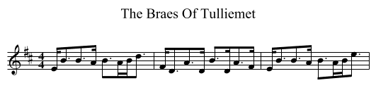 The Braes Of Tulliemet - staff notation