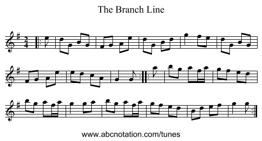 The Branch Line - staff notation