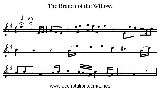 The Branch of the Willow. - staff notation