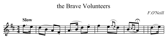the Brave Volunteers - staff notation