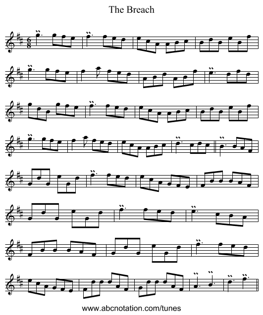 The Breach - staff notation