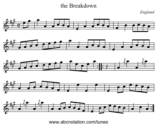 the Breakdown - staff notation