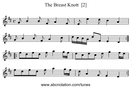 The Breast Knott  [2] - staff notation