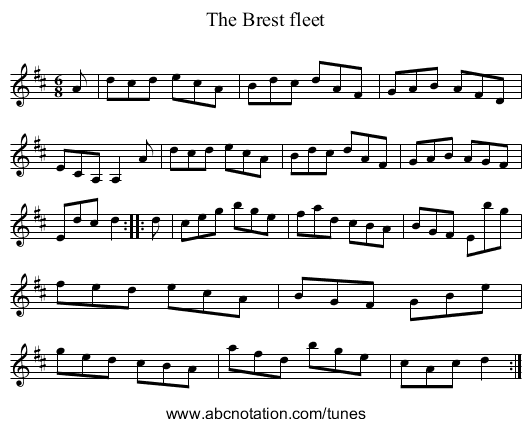 The Brest fleet - staff notation