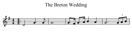 The Breton Wedding - staff notation