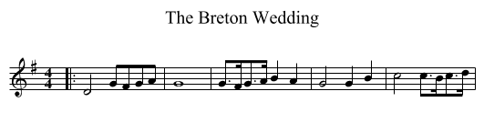 The Breton Wedding - staff notation