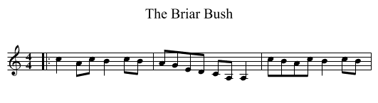 The Briar Bush - staff notation