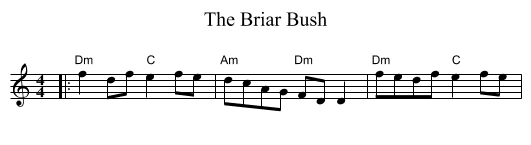 The Briar Bush - staff notation