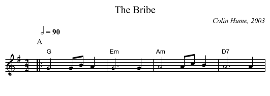 The Bribe - staff notation