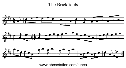 The Brickfields - staff notation