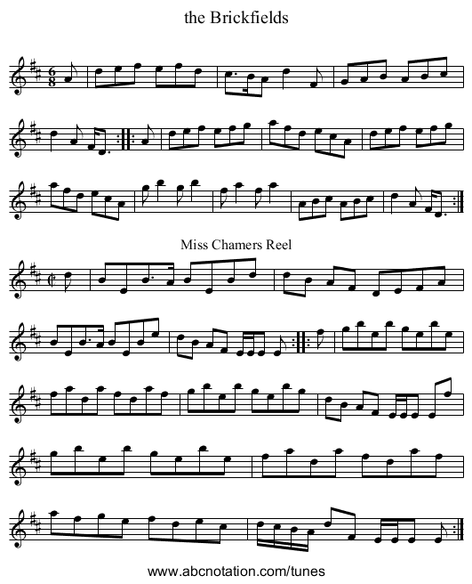 the Brickfields - staff notation