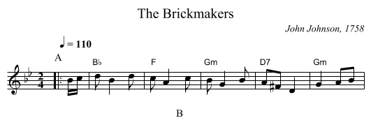 The Brickmakers - staff notation
