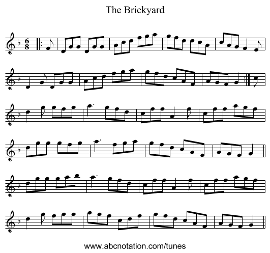 The Brickyard - staff notation