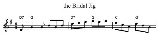 the Bridal Jig - staff notation