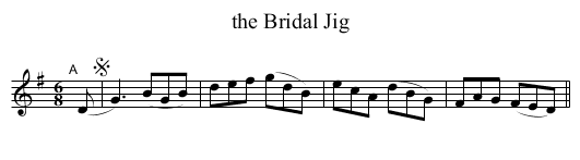 the Bridal Jig - staff notation