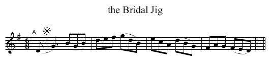 the Bridal Jig - staff notation