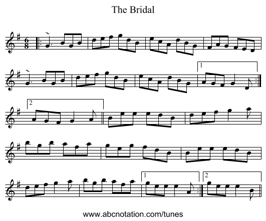 The Bridal - staff notation