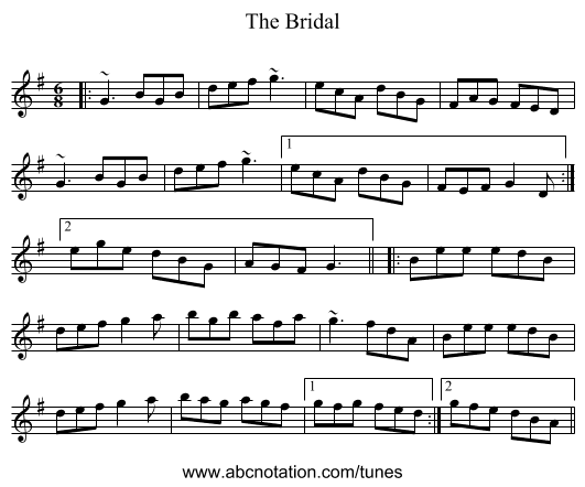 The Bridal - staff notation