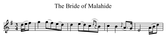 The Bride of Malahide - staff notation