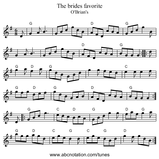 The brides favorite - staff notation