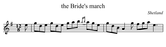 the Bride's march - staff notation