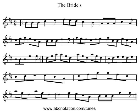 The Bride's - staff notation