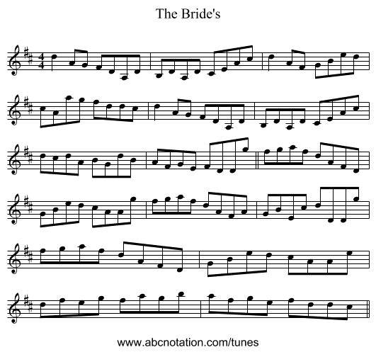 The Bride's - staff notation