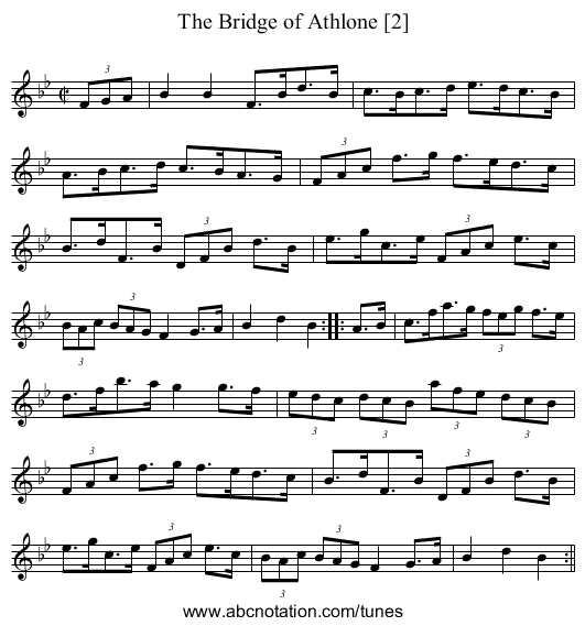 The Bridge of Athlone [2] - staff notation