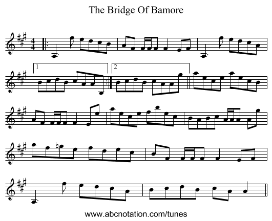 The Bridge Of Bamore - staff notation
