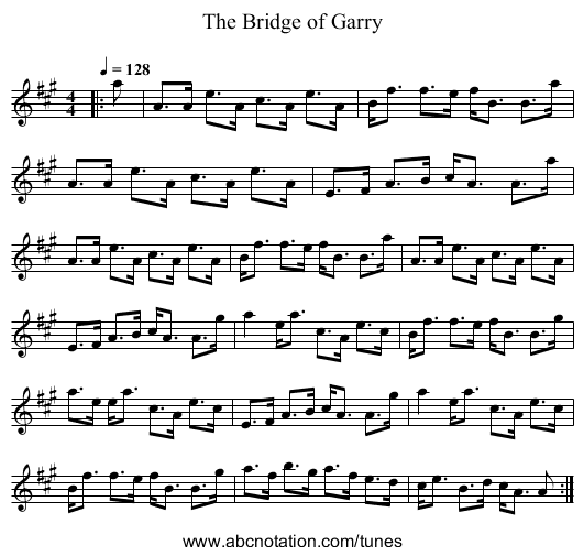 The Bridge of Garry - staff notation